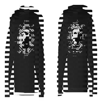 陰陽中国太極拳ギフト風水八卦カンフー 長袖Tシャツ - Kawaiitshirt