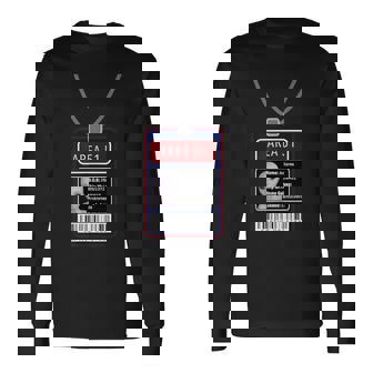 面白いfエリア 51 宇宙人 Idパス ハロウィンコスチューム 長袖Tシャツ - Kawaiitshirt