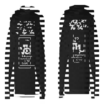 面白いtシャツ マグネシウム 周期表 化学 ネタ 服 おもしろ 元素 メンズ ネタ 科学 理系 ダジャレ 長袖Tシャツ - Kawaiitshirt
