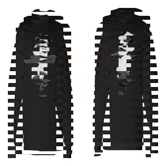 面白いパンダダンシングダンスポーズサングラス 長袖Tシャツ - Kawaiitshirt