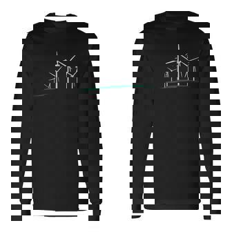 風車の風力発電設計 長袖Tシャツ - Kawaiitshirt