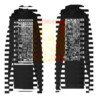 香港のお土産ポスター香港 長袖Tシャツ - Kawaiitshirt