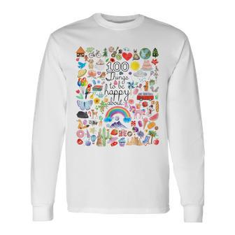 100 Things To Be Happy About Fun Candy Nature Graphic Long Sleeve T-Shirt - Thegiftio UK