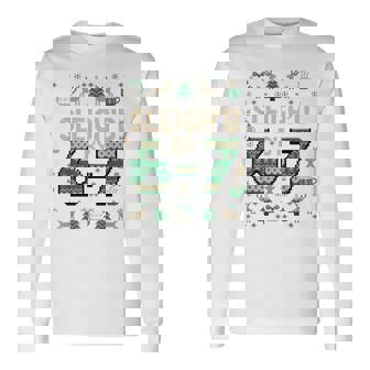 6-7 Christmas Ugly Sweater Six Seven Xmas 67 Meme Santa Elfs Long Sleeve T-Shirt | Mazezy