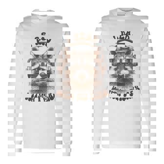 Audio Book Reader Book Lover Raccoon I Read With My Ears Long Sleeve T-Shirt | Seseable CA