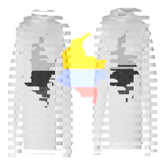 Bandera De Colombia Mapa Colombia Camiseta de manga larga - Regaloses