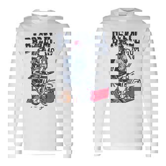 Baseball Mom Skeleton Halloween Baseball Game Day Mother Day Long Sleeve T-Shirt | Seseable FR