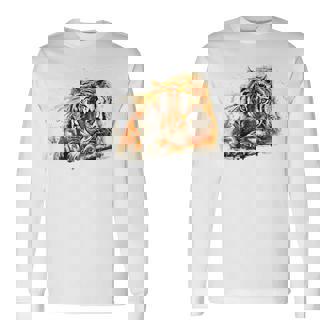 Bengala Tigre Pintado A Mano In Mangas Camiseta de manga larga - Regaloses