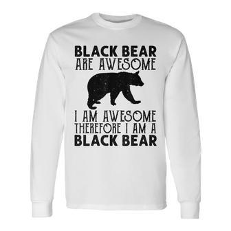 Black Bear American Bear Lover Animal Long Sleeve T-Shirt - Thegiftio UK