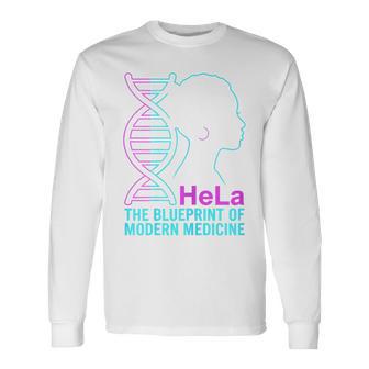 Black History 2026 Science Hela Cells Biology Dna Research Long Sleeve T-Shirt - Thegiftio UK