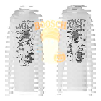 Boosch Light Halloween Ghost Pumpkin Beer Drinking Long Sleeve T-Shirt | Seseable FR