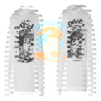 Boosch Light Halloween Men Ghost Beer Drinking Long Sleeve T-Shirt - Monsterry