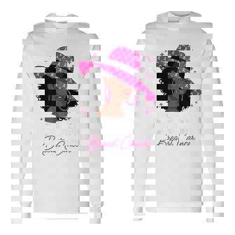 Breast Cancer Awareness African American Afro Women Long Sleeve T-Shirt - Thegiftio
