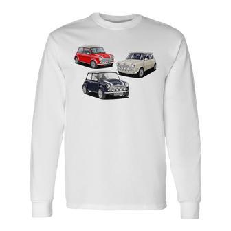 British Classic Cars Red White And Blue Mini Collection Long Sleeve T-Shirt - Thegiftio UK