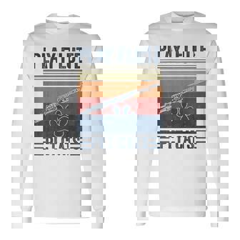 Cat Lover And Flute Player Pet Cats Play Flute Long Sleeve T-Shirt | Mazezy