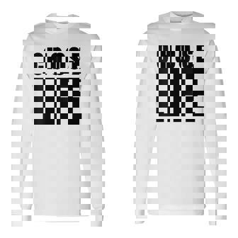 Choose Life Grandes Lettres Noires Amusantes Des Années 80 -Tyle Rétro T-shirt à manches longues - Cadeauxyz