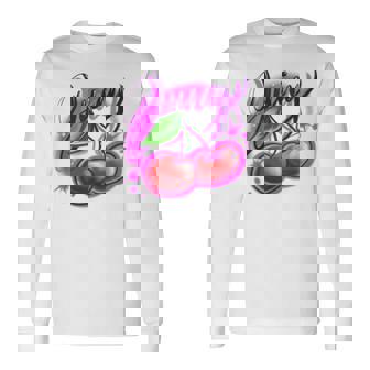Classic Airbrush Style Illustration Y2k Retro Aesthetic Long Sleeve T-Shirt - Thegiftio