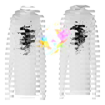 Colorful Skiing Ski Snowboarder Snowboarding Long Sleeve T-Shirt | Mazezy