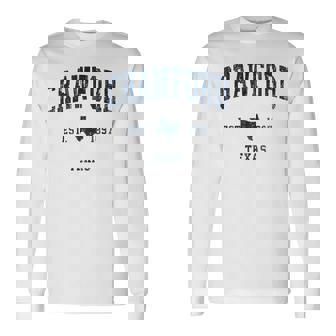 Crawford Texas Tx portifintage Bleu Marine T-shirt à manches longues - Cadeauxyz