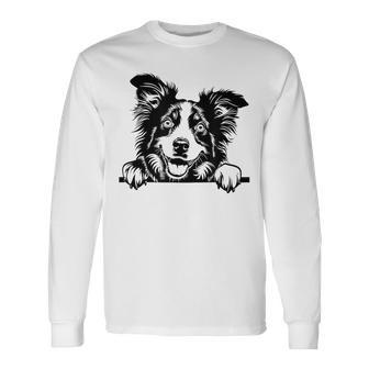 Cute Retro Vintage Logo Happy Aussie Dog Lover Long Sleeve T-Shirt - Thegiftio UK