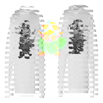 Cute Hawaiian Volleyball Ball Tropical Beach Summer Vacation Long Sleeve T-Shirt | Mazezy