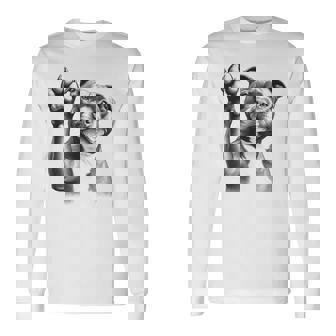 Cute Staffordshire Bull Terrier Staffy Dog Paw Long Sleeve T-Shirt | Mazezy