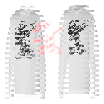Dabbing Candy Cane Christmas Graphic Long Sleeve T-Shirt | Mazezy