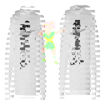 Dabbing Niña Chica Jamaica Fútbol Niños Jugador Dab Deporte Camiseta de manga larga - Regaloses