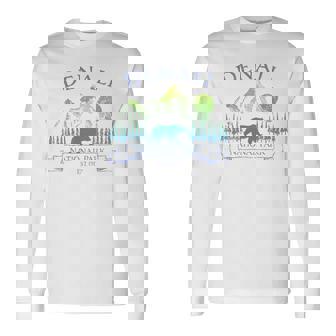 Denali National Park Alaska Vintage Bear Retro Trip Souvenir Long Sleeve T-Shirt - Monsterry