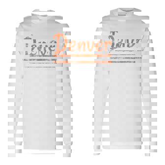 Denver Colorado Retro Vintage Weathered Throwback Long Sleeve T-Shirt | Seseable CA