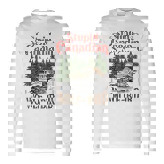 Estúpido Pájaro Lobo Canadiense Calentado Loon Hockey Meme Camiseta de manga larga - Regaloses