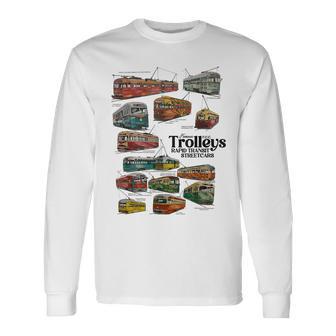 Famous Pcc Trolleys Rapid Transit Streetcars Vintage Long Sleeve T-Shirt - Monsterry