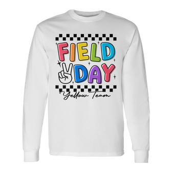 Field Day Yellow Team Game Competition Obstacle Course Fun Long Sleeve T-Shirt - Thegiftio UK