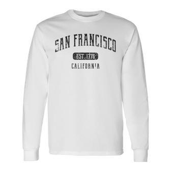 An Francisco California Diseño Deportivo Desgastado Camiseta de manga larga - Regaloses