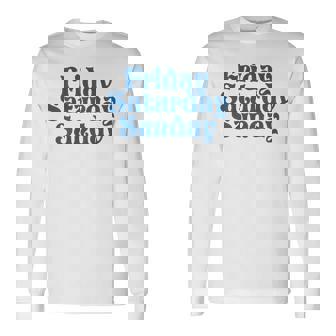 Fridayaturdayunday Moodibe Weekend Relax Day Off 長袖Tシャツ - Kawaiitshirt