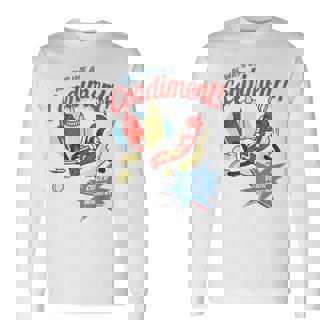 Always Use A Condiment Cover Your Wiener Hot Dog Retro Long Sleeve T-Shirt | Mazezy