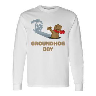 Happy Groundhog Day February 2Nd Meteorology Shadow Long Sleeve T-Shirt - Thegiftio
