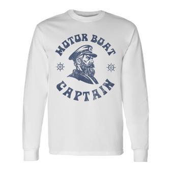 Motor Boating Vintage Motor Boat Captain Long Sleeve T-Shirt - Thegiftio UK