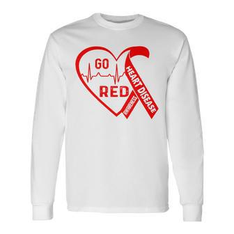 Go Red February American Heart Health Month Awareness Long Sleeve T-Shirt | Mazezy