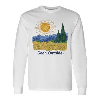 Gogh Outside Starry Night Nature Lover Inspirational Artist Long Sleeve T-Shirt | Seseable CA