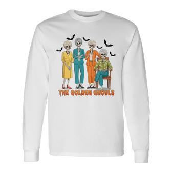 The Golden Ghouls Skeleton Halloween Idea Long Sleeve T-Shirt - Thegiftio UK