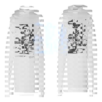 Golden Retriever Cowboy Ufo Golden Retriever Cowboy Hat Long Sleeve T-Shirt - Monsterry