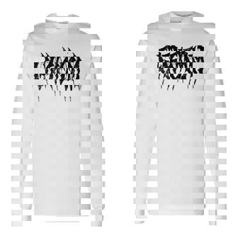 Groom But In DeathMetal Font Heavy Music Wedding Day Long Sleeve T-Shirt | Mazezy