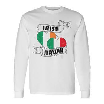 Half Irish Half Italian Ireland Italy Flag St Patrick's Day Long Sleeve T-Shirt - Thegiftio UK