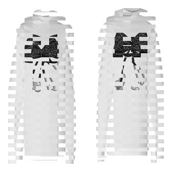 Halloween Nurse Bow With Spiderwebs And Stethoscope Tank Top Long Sleeve T-Shirt | Mazezy