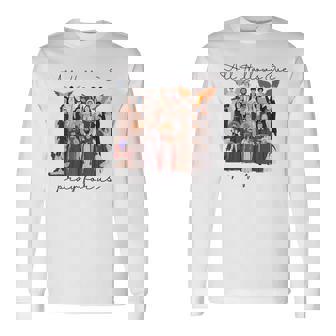 All Hallows Eve Pray For Us Halloween Catholic Saints Jesus Long Sleeve T-Shirt | Mazezy