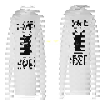 I Hate People Ew People Kitten Cat Lover Long Sleeve T-Shirt | Mazezy