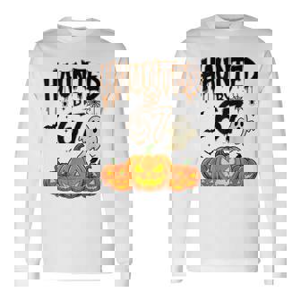 Haunted By 67 Six Seven Meme Pumpkin Ghost Halloween Long Sleeve T-Shirt - Seseable