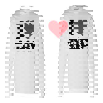 I Heart Taro 名 I Love パーソナライズ 長袖Tシャツ - Kawaiitshirt