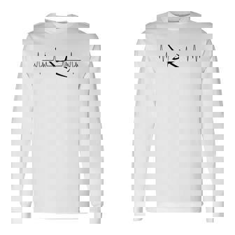 Heartbeat Glider Pilot Cool Sail Plane Gliding Thermal Winds Long Sleeve T-Shirt | Mazezy